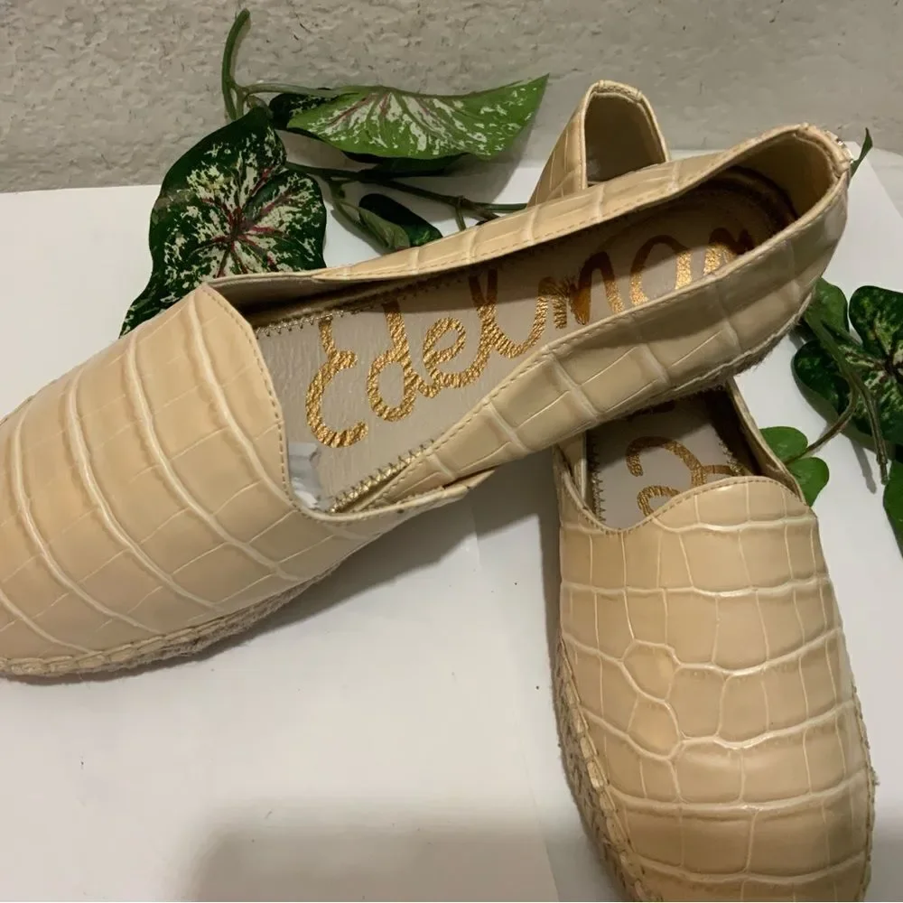 Sam Edelman Leather Slip-On FLAT Espadrilles Kesia Eggshell LEATHER SIZE 10.5